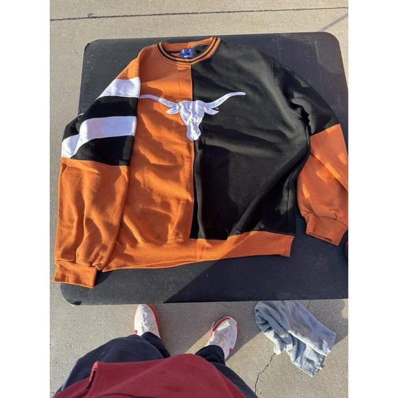 Vintage Starter Texas Longhorns Crewneck Sweatshirt XL Color Block - Picture 2 of 7